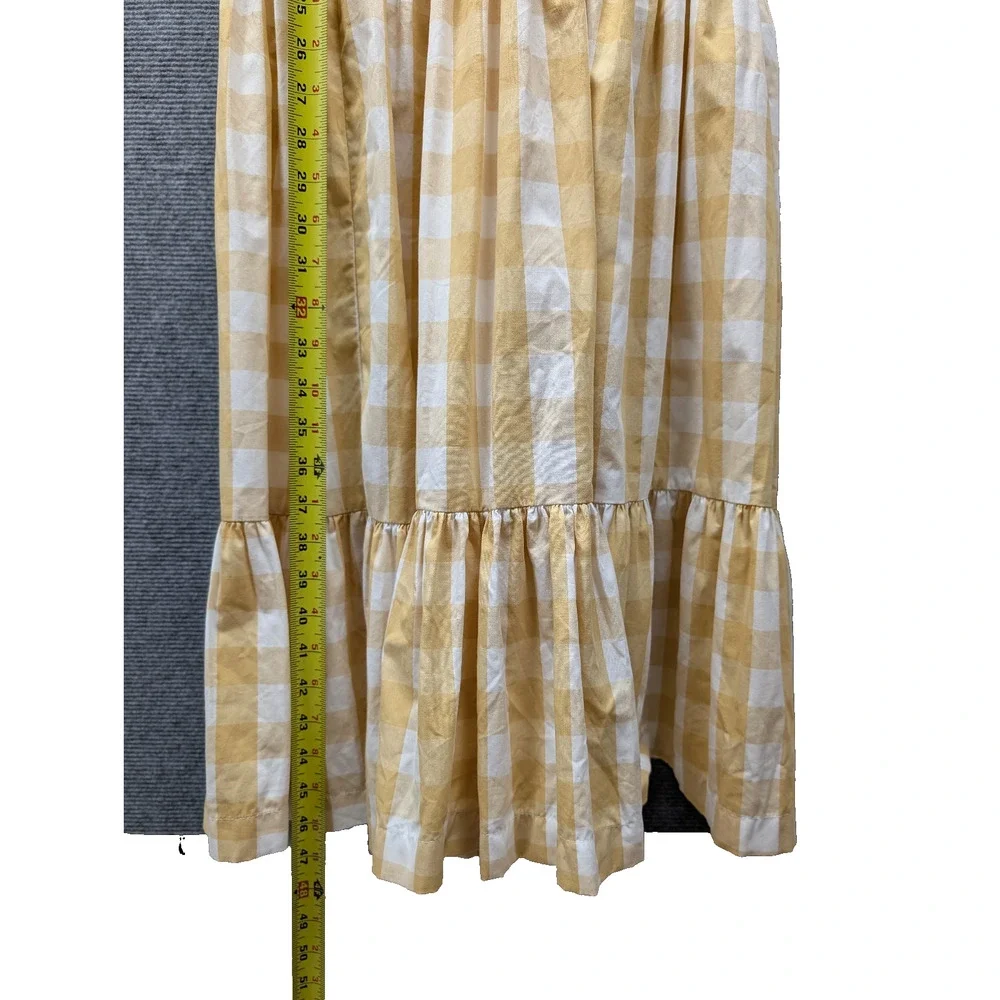 Abercrombie & Fitch Smocked Maxi Dress Women XS Petite Gingham Tiered Minimalist